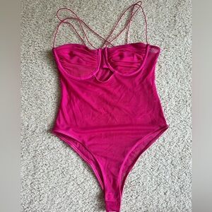 Zara Pink Mesh Bodysuit